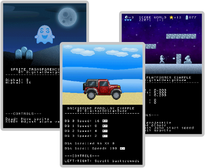 Screenshots of DS Game Maker Example Files